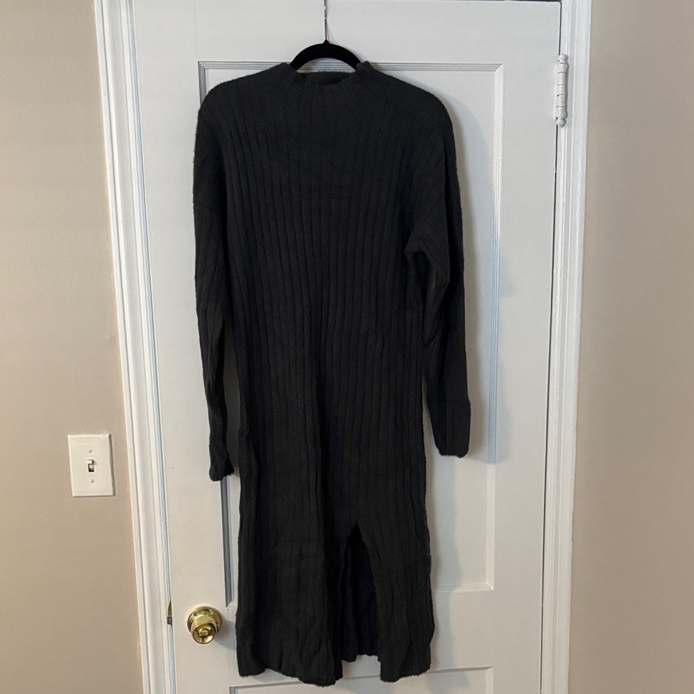 Aerie Charcoal Ribbed Midi Dress